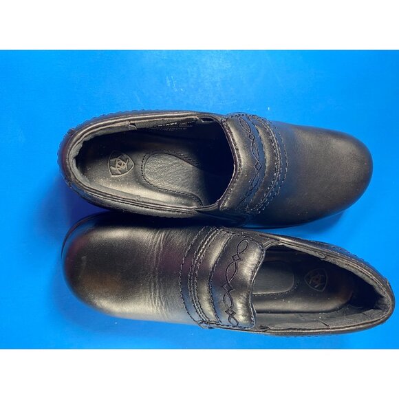 Women Ariat Clogs Mule US 6.5B Slip & Oil Resist Blk Leather Slip-On Work Shoes - Picture 7 of 11